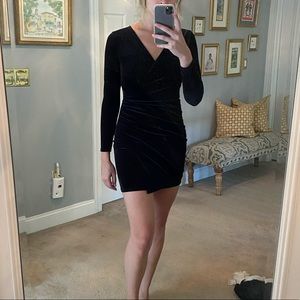 I Saw It First Black Velvet Dress